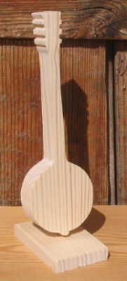 banjo de madera maciza de abeto altura 15 cm montado sobre una base hecho a mano boda mesa decoración musical