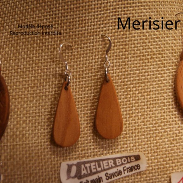 pendientes de madera de haya joyeria etica de madera, joyeria de la naturaleza, hecho a mano