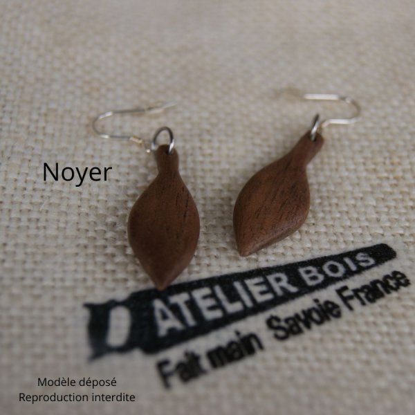 joyas pendientes madera artesanal fresno