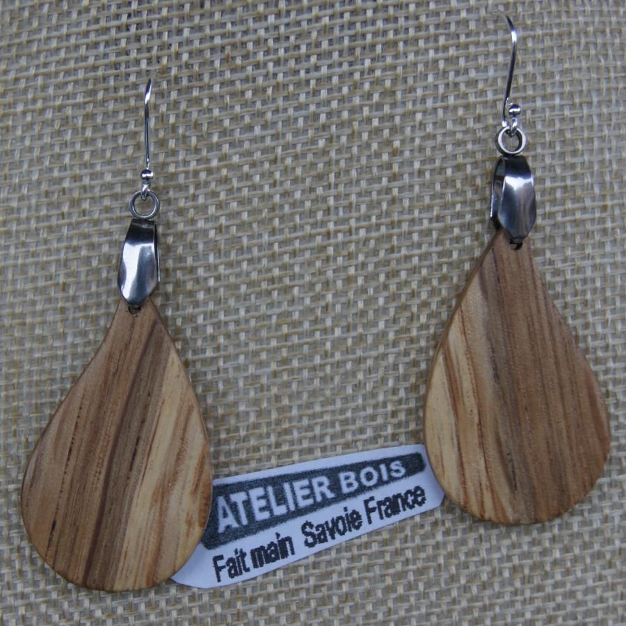 pendientes gota roble joyeria etica madera, joyeria naturaleza encerada, hecho a mano