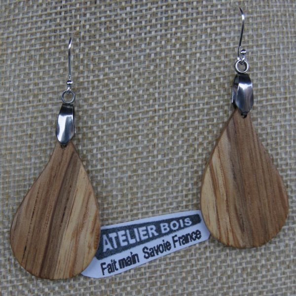pendientes gota roble joyeria etica madera, joyeria naturaleza encerada, hecho a mano