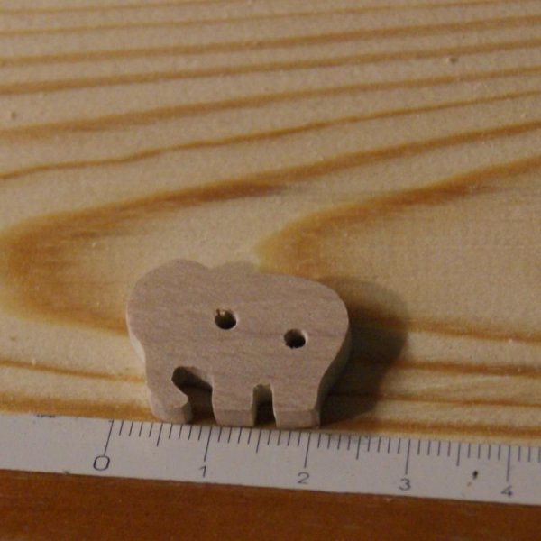 Bot&oacute;n madera maciza elefante 22mm, para coser, adorno hecho a mano scrapbooking