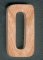 Número 0 en madera maciza de 5 cm cortado a mano