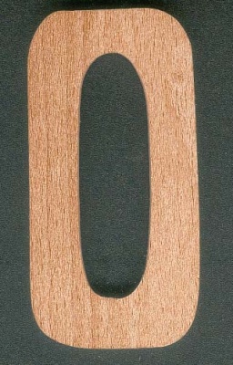 Número 0 de madera ht 8cm marcado