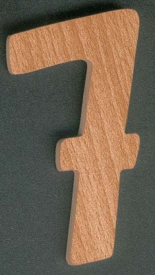 Número 7 ht 10cm marca de madera