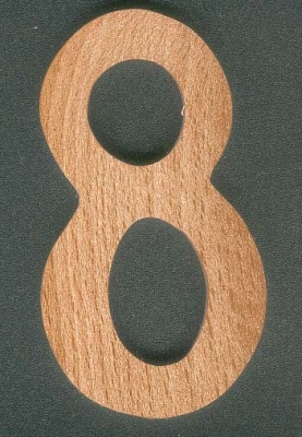 Número 8 ht 10cm signo de madera 