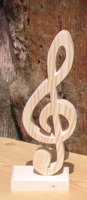 clave de sol de madera maciza montada sobre una base, decoración de mesa de boda, regalo para músicos