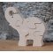 puzzle elefante 5 piezas madera de haya maciza, hecho a mano, animales salvajes