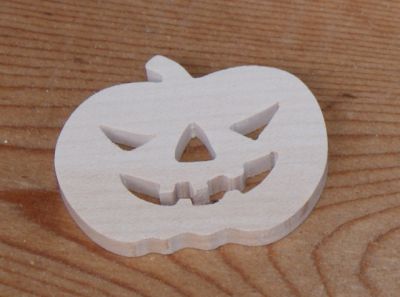 Figurita de calabaza de Halloween de 3mm para pintar y pegar, adorno scrapbook de madera maciza hecho a mano