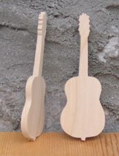 Figurilla marcador guitarra tema musical boda, madera, hecho a mano