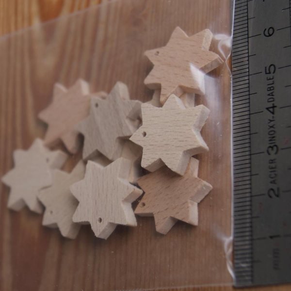 Figurita de estrella en miniatura con 7 ramas perforadas, decoraci&oacute;n navide&ntilde;a para decorar y colgar
