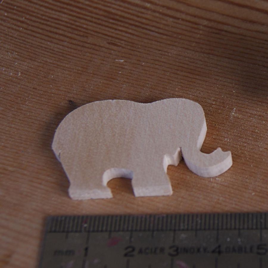 elefante miniatura figurita 3mm adorno para pintar y pegar madera maciza hecho a mano