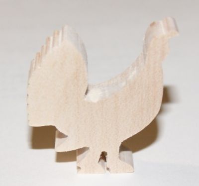 Figura de madera de urogallo y gallo