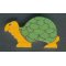 Figura de tortuga de madera maciza, hecha a mano