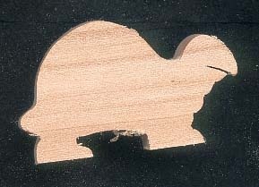 Figura de tortuga de madera maciza, hecha a mano