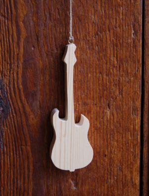 Guitarra eléctrica de madera ht 20cm decoración musical, regalo músico, hecho a mano