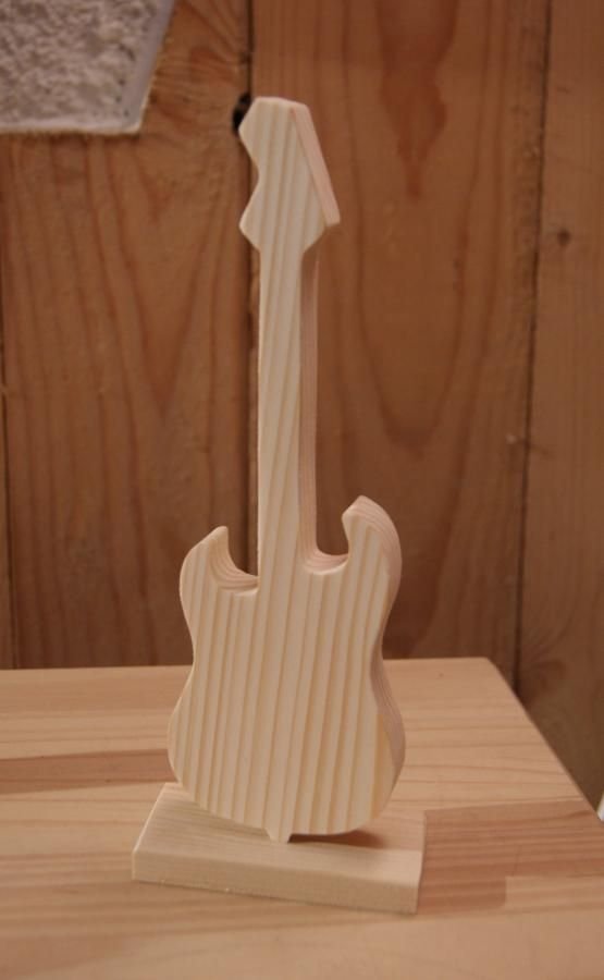 Guitarra eléctrica de madera ht 20cm decoración musical, regalo músico, hecho a mano