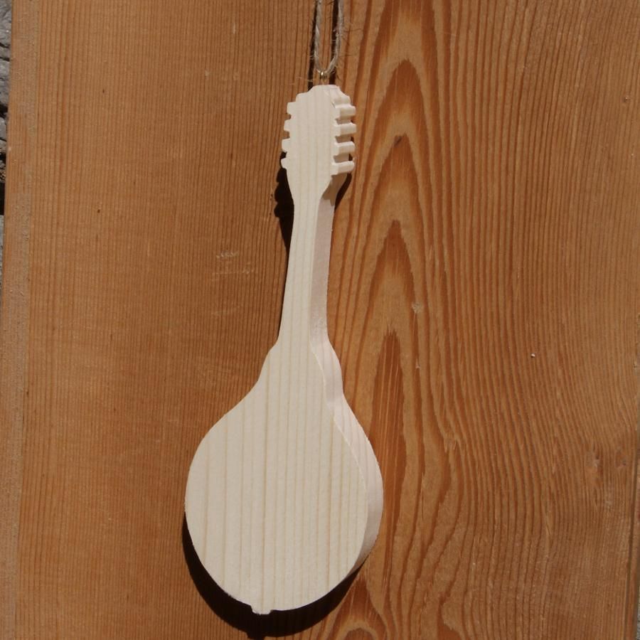 Mandolina de madera maciza ht15cm, decoración de boda musical regalo hecho a mano músico