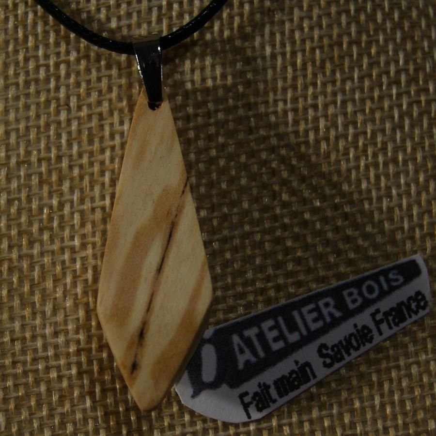 colgante de madera de abedul encerada, joya ética, hecho a mano, forma piramidal