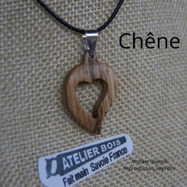 colgante de madera joyer&iacute;a de la boda y la naturaleza coraz&oacute;n recortado, madera de cerezo, hecho a mano, San Valent&iacute;n idea de regalo, boda de madera