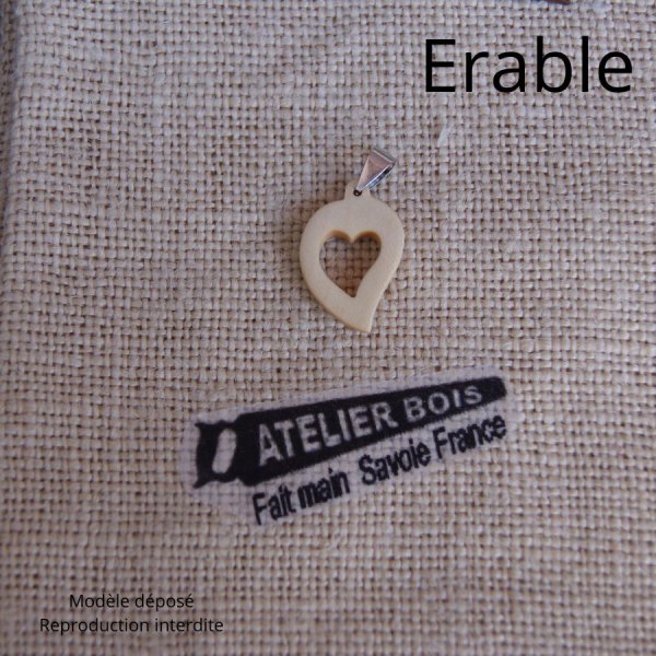 colgante de madera joyer&iacute;a de la boda y la naturaleza coraz&oacute;n recortado, madera de cerezo, hecho a mano, San Valent&iacute;n idea de regalo, boda de madera