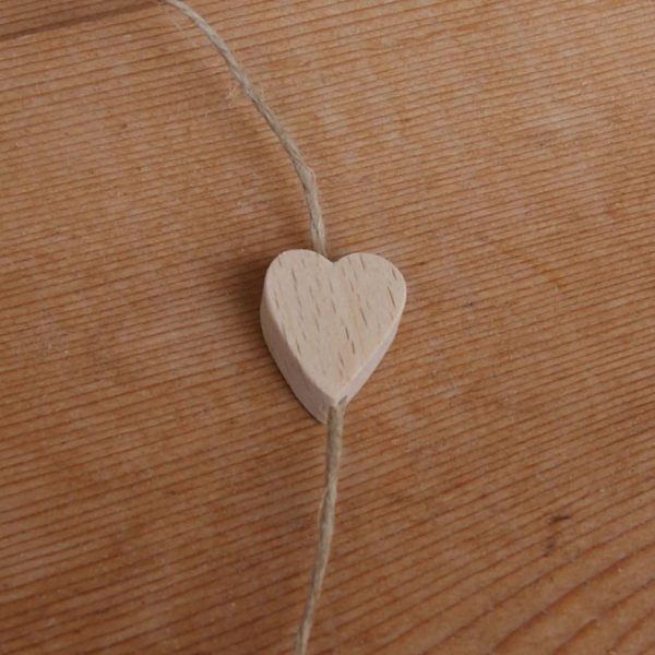 coraz&oacute;n de cuentas de madera V para decorar m&oacute;vil, suspensi&oacute;n, guirnalda