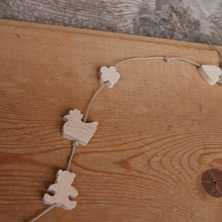 cuenta de madera manzana perforada Horizontalmente para decorar collar infantil hecho a mano haya maciza