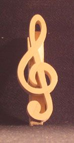 clip de música de arce macizo hecho a mano para G-clef como regalo para músicos