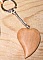 porte clef coeur inclin&eacute; merisier sculpt&eacute; fait main, cadeau saint valentin, noces de bois