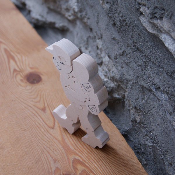  puzzle excursionista 8 piezas de madera maciza de haya regalo artesanal senderismo, monta&ntilde;a