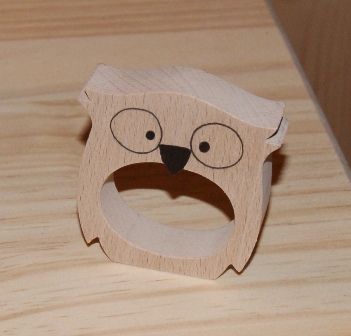 Servilletero búho para personalizar hecho a mano de madera maciza