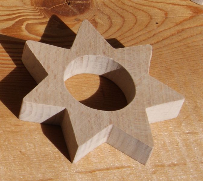 Servilletero con estrella, decoración de mesa navideña, hecho a mano de madera maciza
