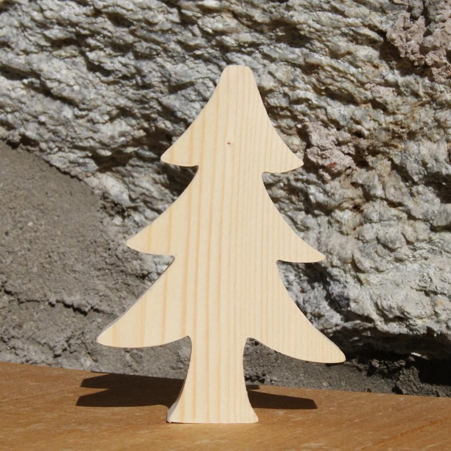 Arbol de Navidad 10 cm en madera maciza, hecho a mano, 20mm de espesor, para pintar