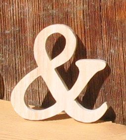 signo y, ampersand de madera maciza para pegar, hecho a mano, scrapbook adorno, deco