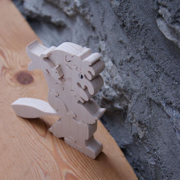 sorci&egrave;re halloween puzzle 9 pieces en bois de hetre decoupe manuelle