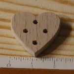 22mm botón de corazón para decorar y coser o pegar, hecho a mano scrapbook adorno de madera maciza