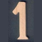 Número 1 de madera, 8 cm de alto, marcado, número para pegar
