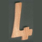 Número 4, altura 8 cm, de madera maciza de Haya, cortado a mano, para encolar