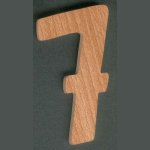 Número 7, 8 cm de altura, madera maciza de haya, tallado a mano