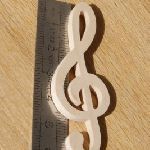 Figurita clave de sol ht 6cm decoración tema musical artesanal madera maciza adorno scrapbooking