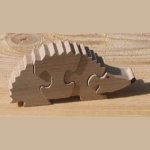 Puzzle de madera 4 piezas de haya maciza, hecho a mano