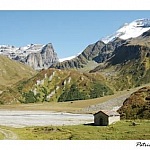 Postal Lago de Gliere, Champagny en vanoise en verano