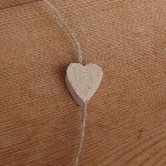 corazón de cuentas de madera V para decorar móvil, suspensión, guirnalda