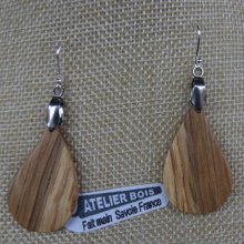 pendientes gota roble joyeria etica madera, joyeria naturaleza encerada, hecho a mano