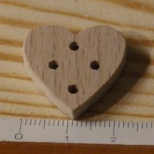 22mm botón de corazón para decorar y coser o pegar, hecho a mano scrapbook adorno de madera maciza