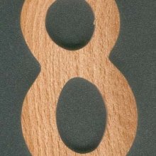 Número 8 ht 10cm signo de madera 