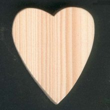 Corazón de madera maciza de 6 x 7,5 cm, con o sin gancho para colgar, cortado a mano