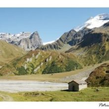 Postal Lago de Gliere, Champagny en vanoise en verano