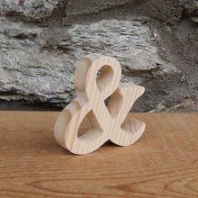 signo y, ampersand 5 cm en madera para colocar